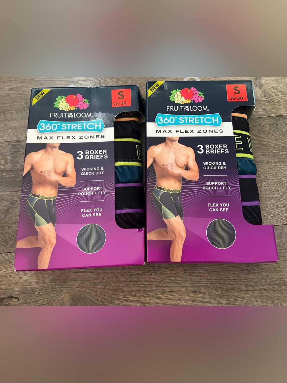 Fruit Of The Loom Max Flex 6 Pairs Boxer Briefs Size Small New